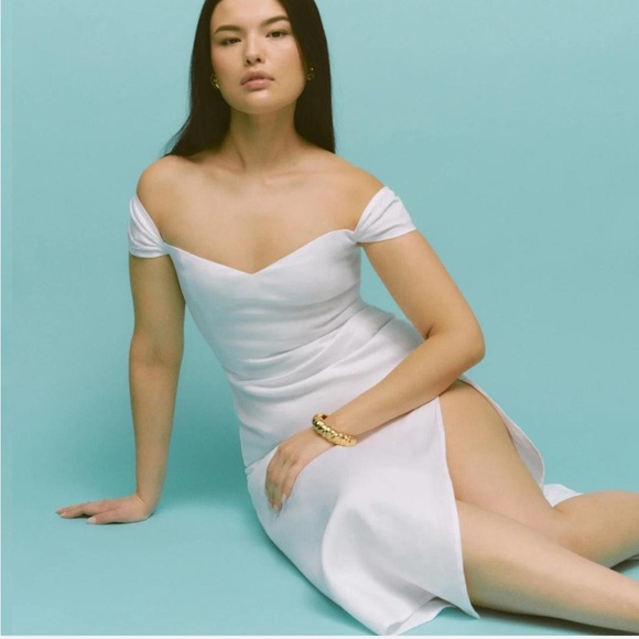 Reformation Bridgton Linen Midi Dress White - Picture 5 of 10